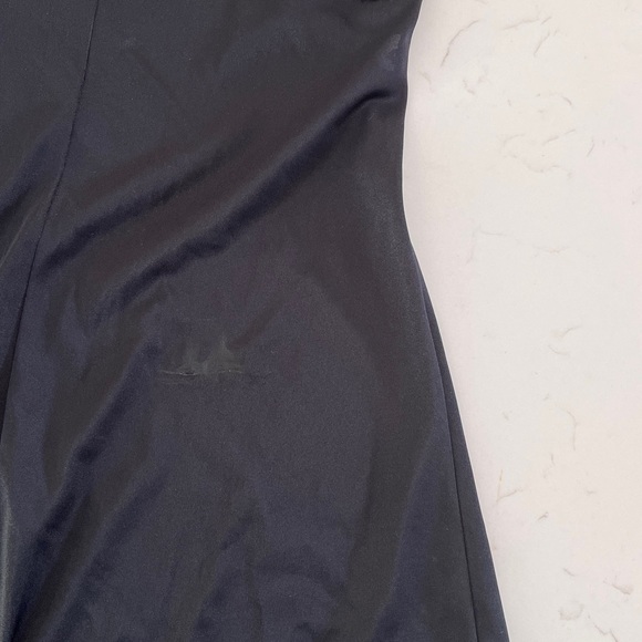 Black lace trim mesh silky chemise slip dress, size M-L 🖤 - Picture 7 of 9